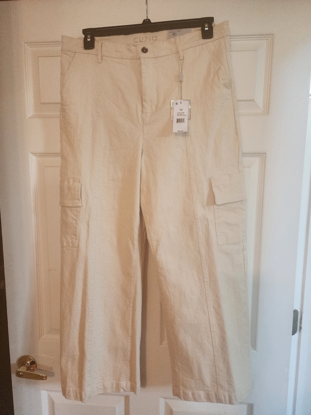 Cupio Cream Wide-Leg Cargo Trousers